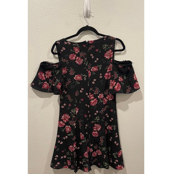 MI AMI Black Floral Mini Off Shoulder Dress - Picture 5 of 7